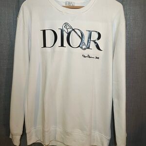Dior Signature White Crewneck Sweater